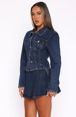Ayla Denim Mini Skort Dark Blue Wash