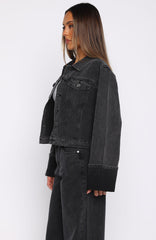 Charlotte Denim Jacket Black Acid Wash