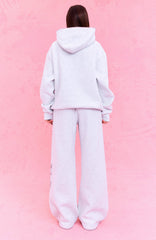 The Social Club Elena Wide Leg Sweatpants Grey Marle