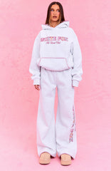 The Social Club Elena Wide Leg Sweatpants Grey Marle