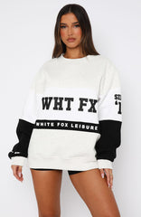 Latest And Greatest Oversized Sweater Grey Marle/Black