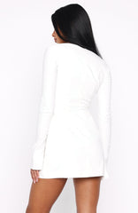 Living For Love Long Sleeve Mini Dress Off White