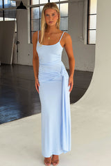 Anna Wrap Maxi Dress - Blue
