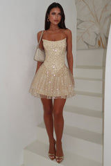 Blaise Strapless Sequin Mini Dress - Champagne