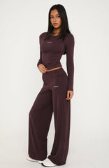 Core Strengths Wide Leg Pants Plum
