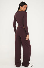 Core Strengths Wide Leg Pants Plum