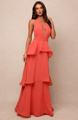 Fairytale Crush Maxi Dress Coral