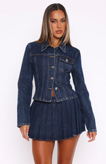 Ayla Denim Mini Skort Dark Blue Wash