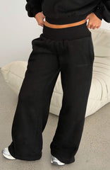 Give You A Break Wide Leg Sweatpants Black