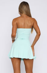 Sneaky Games Strapless Mini Dress Aqua