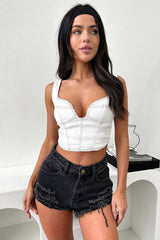 Toby Crop - White