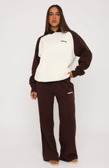 Loving It Here Wide Leg Sweatpants Chocolate