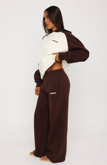 Loving It Here Wide Leg Sweatpants Chocolate