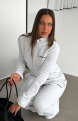 Not Changing Zip Front Funnel Neck Jacket Grey Marle