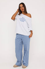 Professional Napper Pyjama Pants Light Blue/Blue Gingham