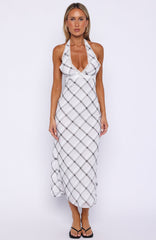 Champagne Dream Midi Dress Shadow Check