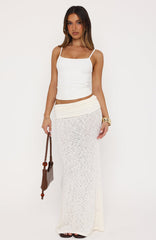 Cruising By Knit Maxi Skirt Cream