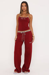 Dare To Say Track Pants Wine