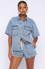 Denim Daydream Shorts Mid Blue Wash