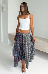 At First Light Button Up Shirt Blue/Grey Check