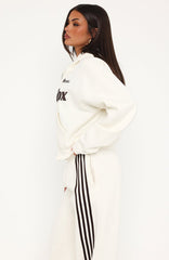 Release 15 Janie Boxy Zip Front Hoodie Off White
