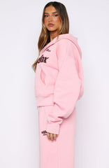 Release 15 Janie Boxy Zip Front Hoodie Pink