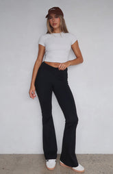 The Hard Way Flare Pants Black