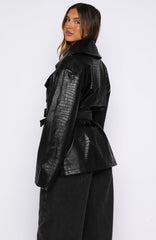 Victory Lap PU Jacket Black