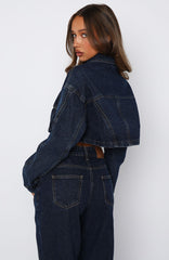 Love You Again Denim Jacket Dark Blue Wash