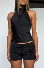 Time Passes Mini Shorts Black