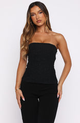 Camp Crush Strapless Bustier Black/White Polka Dot