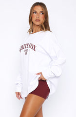 Stand With You Long Sleeve Oversized Tee White