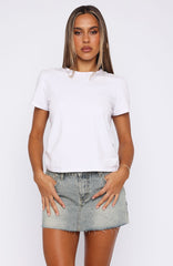 Shining Down Denim Mini Skirt Sand Wash
