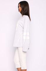 Playing Ball Oversized Long Sleeve Tee Grey Marle