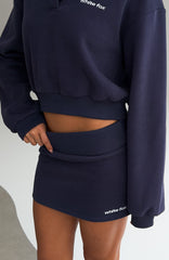 Not Changing Fold Over Mini Skirt Navy