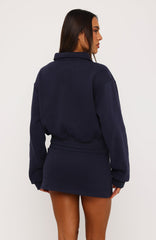 Not Changing Fold Over Mini Skirt Navy