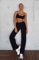 Crushing Wide Leg Leggings Black