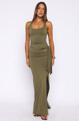 Chasing Stillness Maxi Skirt Olive