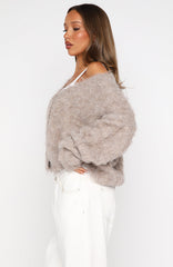 Cozy Vibes Knit Cardigan Taupe