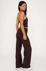 Crushing Wide Leg Leggings Dark Chocolate