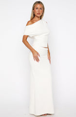 Dancing At Night Knit Maxi Skirt Snow