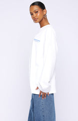 Little Bit Loud Oversized Long Sleeve Tee White