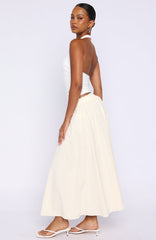 Lost In Your Love Maxi Skirt Cream