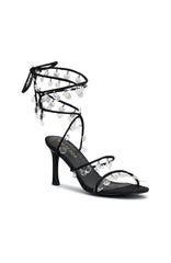 Rania Wrap Crystal Heels Black