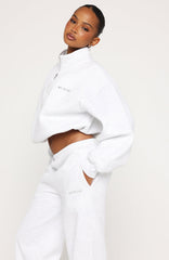 Test Drive Boxy Quarter Zip Sweater Grey Marle